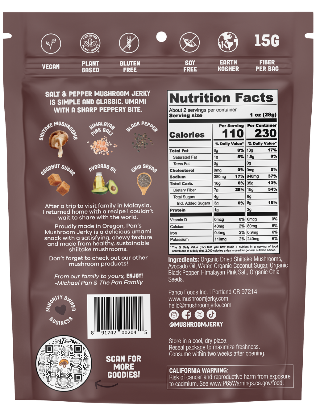 Pilz-Jerky mit Salz und Pfeffer