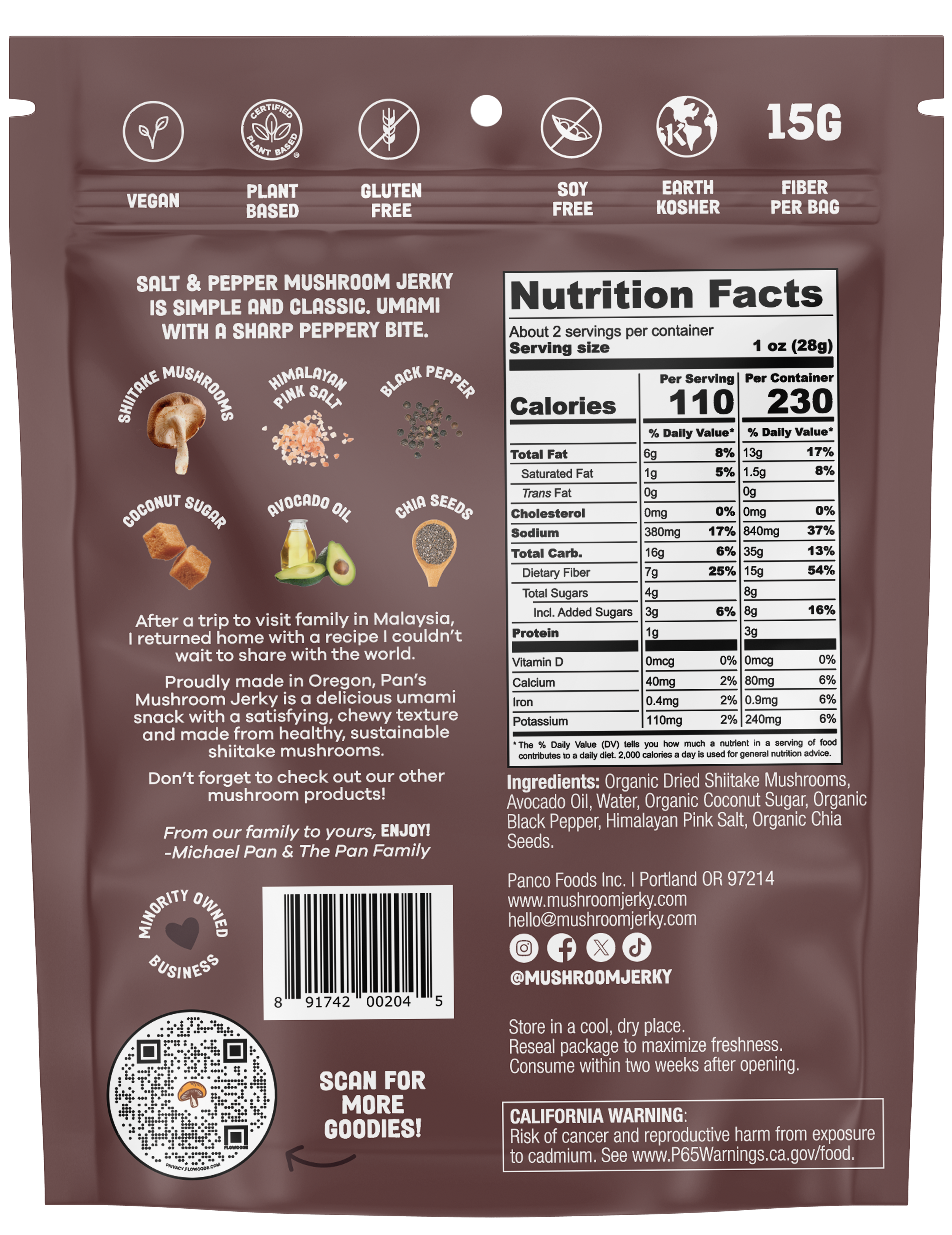 Pilz-Jerky mit Salz und Pfeffer