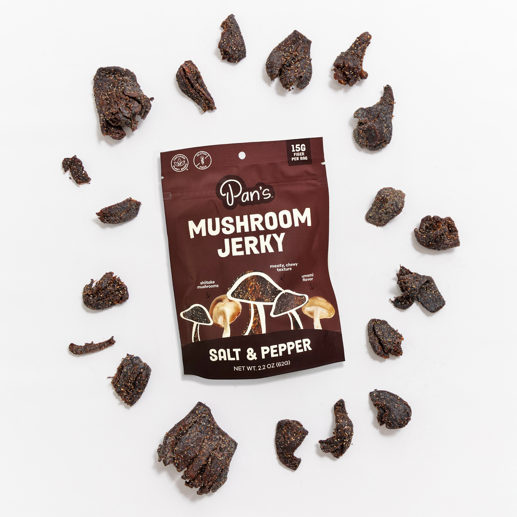 Pilz-Jerky mit Salz und Pfeffer